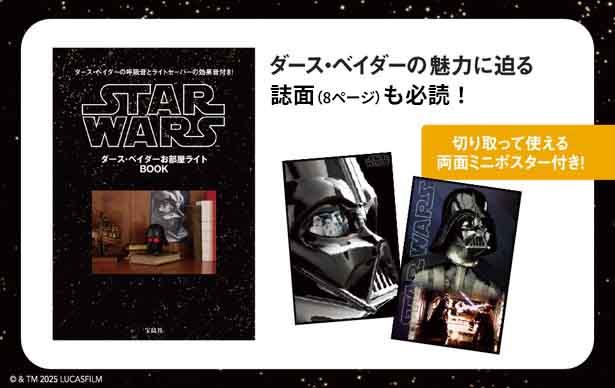 ダース・ベイダーの呼吸音とライトセーバーの効果音付き! STAR WARS ダース・ベイダーお部屋ライトBOOK