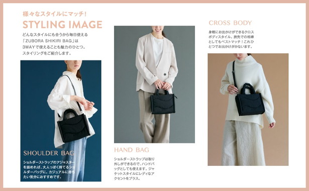 BRILMY フタが閉まって安心! ポーチがいらないズボラに優しい仕切り付きバッグ BOOK