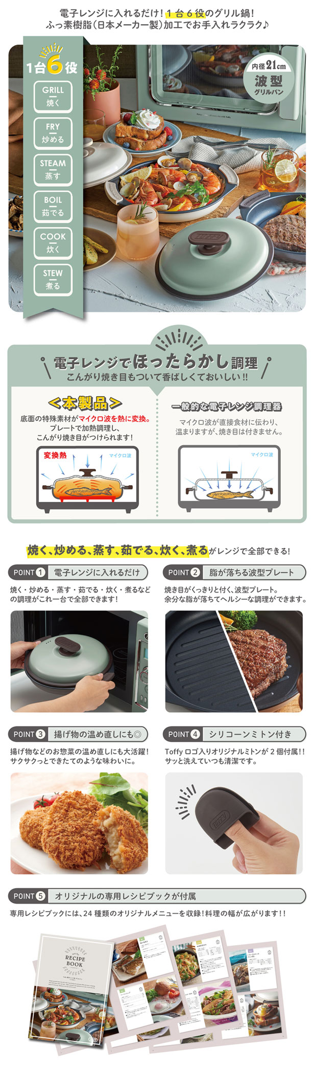 Toffy 電子レンジ用 グリルパン