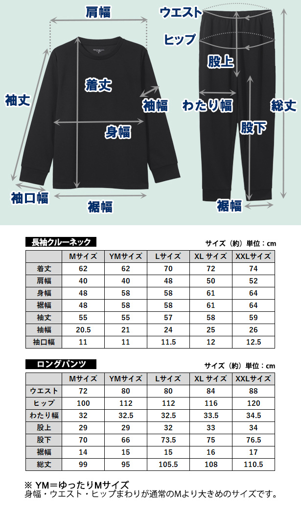 【一般医療機器】Recoverypro Lab.(R) 疲労回復ウェア サイズ比較