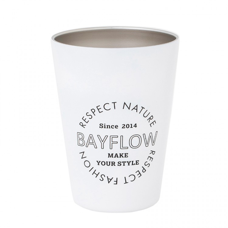 BAYFLOW CUP COFFEE TUMBLER BOOK MATTE WHITE