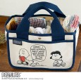 SNOOPY 整理収納できるインテリアトートバッグBOOK NAVY