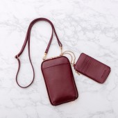 【SALE】NATURAL BEAUTY BASIC 取り外せるカードケース付き ガバッと開くスマホショルダーBOOK BORDEAUX