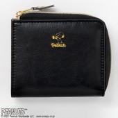 SNOOPY SMOOTH COMPACT WALLET BOOK BLACK