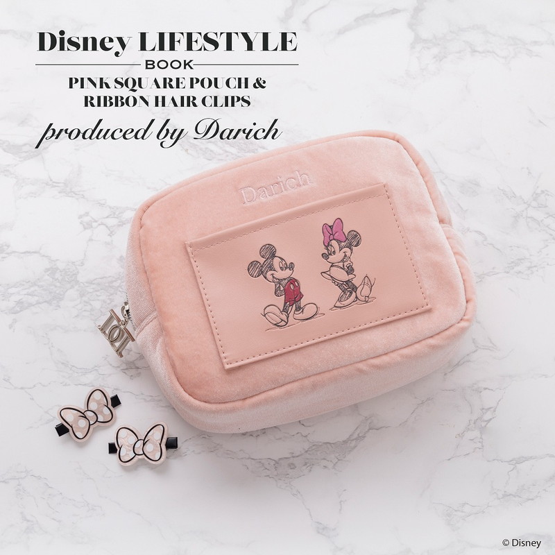 Disney LIFESTYLE BOOK ピンクポーチ＆前髪クリップ by Darich