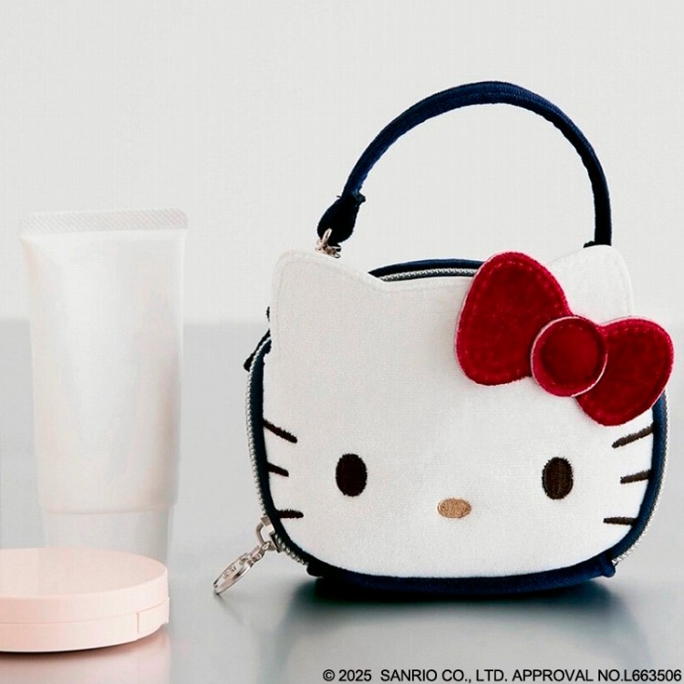 HELLO KITTY × BRILMY リップが縦に収納できる ズボラに優しいミニコスメポーチ BOOK VELOUR HELLO KITTY ver.