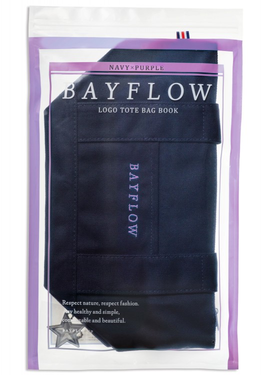 BAYFLOW LOGO TOTE BAG BOOK NAVY×PURPLE