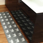 【SALE】kippis しろくま 水拭きできる折りたたみキッチンマット 180cm