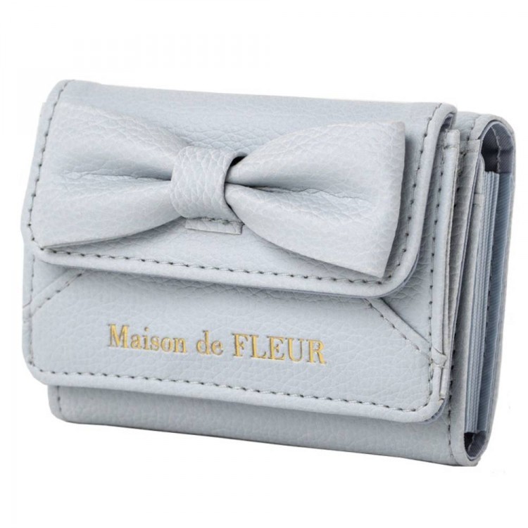 ＜SALE＞Maison de FLEUR RIBBON CARD CASE BOOK GRAYISH BLUE