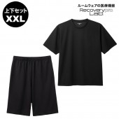 上下セット【一般医療機器】Recoverypro Lab. 疲労回復ウェア 半袖クルーネック・ショートパンツ XXLサイズ／BLACK