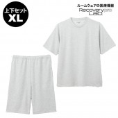 上下セット【一般医療機器】Recoverypro Lab. 疲労回復ウェア 半袖クルーネック・ショートパンツ XLサイズ／GRAY