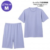 上下セット【一般医療機器】Recoverypro Lab. 疲労回復ウェア 半袖クルーネック・ショートパンツ Mサイズ／PURPLE
