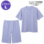 上下セット【一般医療機器】Recoverypro Lab. 疲労回復ウェア 半袖クルーネック・ショートパンツ Lサイズ／PURPLE