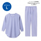 上・長袖＋下・Lサイズセット／パープル 大人のおしゃれ手帖監修 上品だからおしゃれ着にも！ 体型カバーが叶う疲労回復ウェア Recoverypro Lab. プレミアム [一般医療機器]