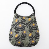 【SALE】kippis 刺しゅうラウンドトートバッグ　Lentokukka smoke green