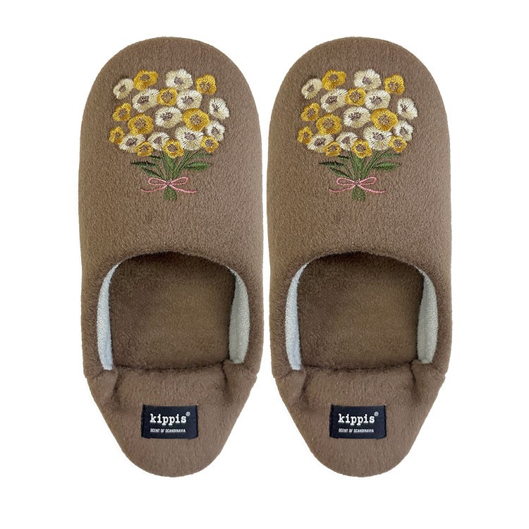 kippis スリッパ　Kukkakimppu　ブラウン