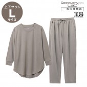 [一般医療機器] Recoverypro Lab.疲労回復ウェア 大人のおしゃれ手帖監修【上下セット（長袖チュニック・ロングパンツ）／Lサイズ】グレージュ