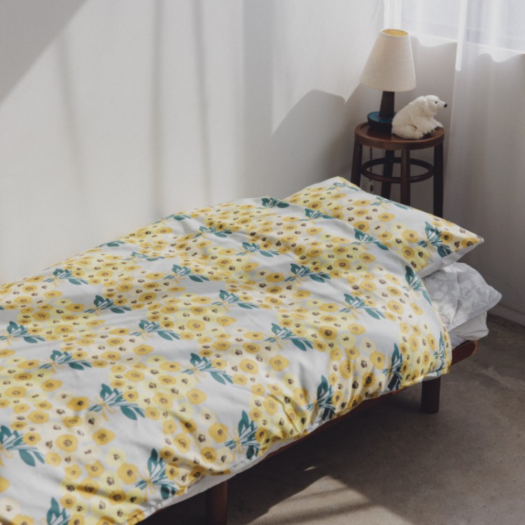 【SALE】kippis 掛布団カバー　シングル　ブーケイエロー