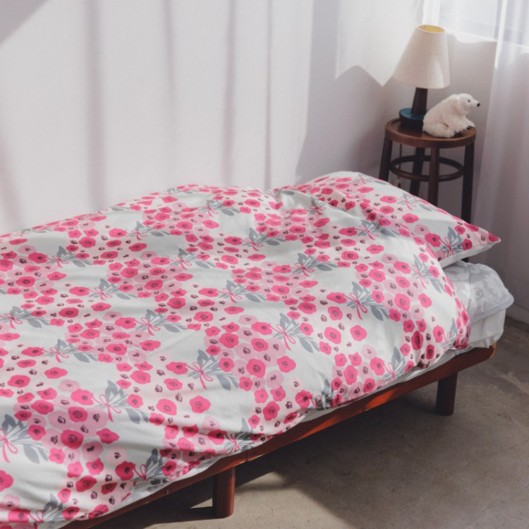 【SALE】kippis 掛布団カバー　シングル　ブーケピンク