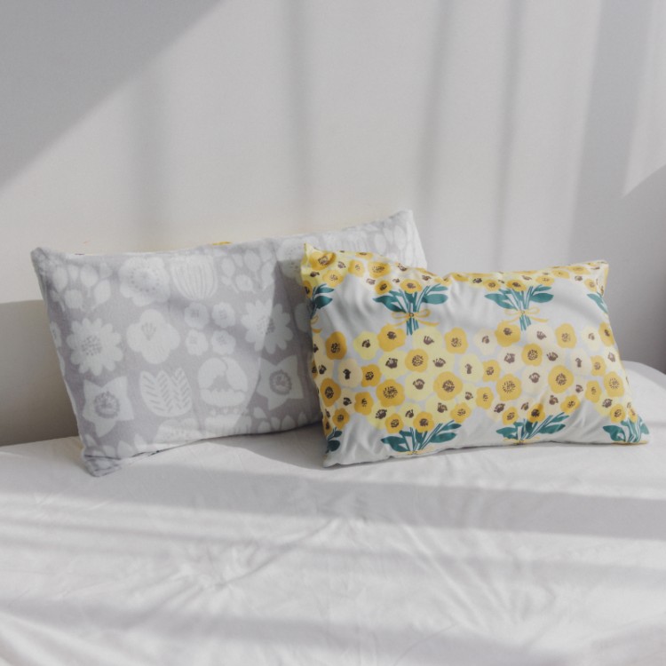 【SALE】kippis 枕カバー2枚組　ブーケイエロー