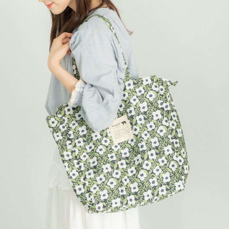 【SALE】kippis 巾着トートバッグ　Meimi　カーキ
