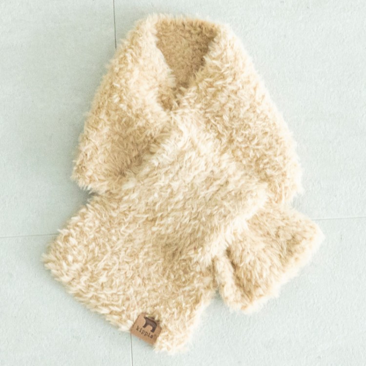 【SALE】kippis ファーヤーンマフラー　ベージュ