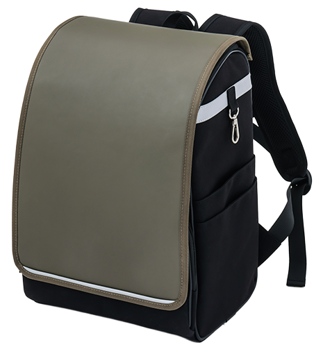 ブラック×フラップ カーキ