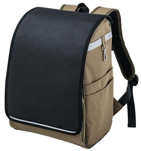 カーキ×フラップ ブラック