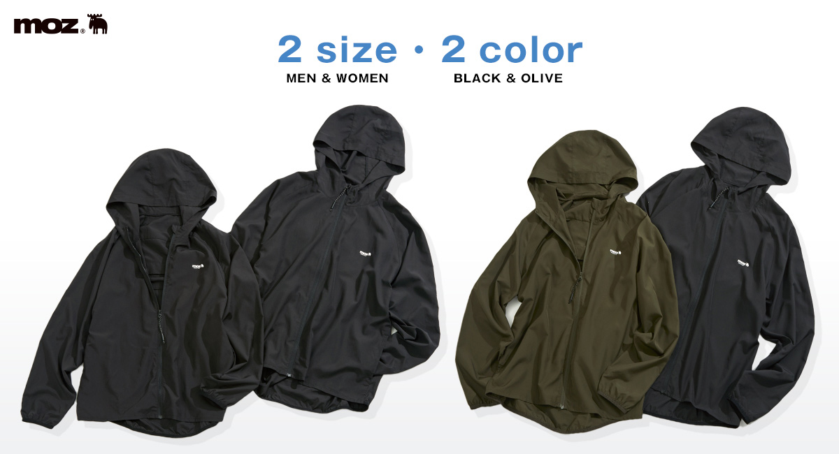2 size・2 color MEN & WOMEN BLACK & OLIVE
