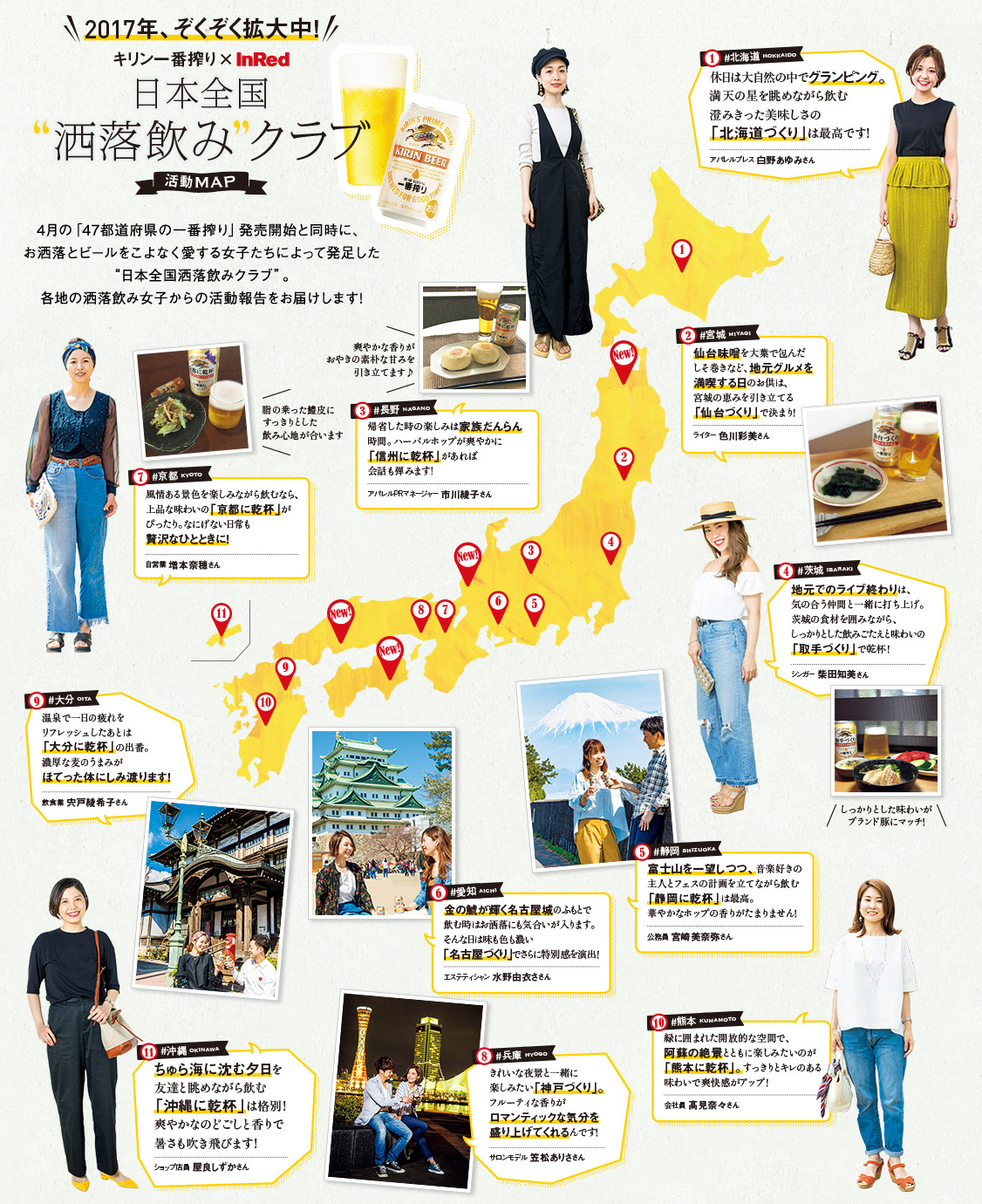 キリン一番搾り×InRed　日本全国洒落飲みクラブ　活動MAP