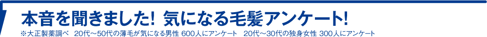 本音を聞きました！気になる毛髪アンケート！