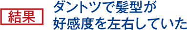 結果 ダントツで髪型が好感度を左右していた