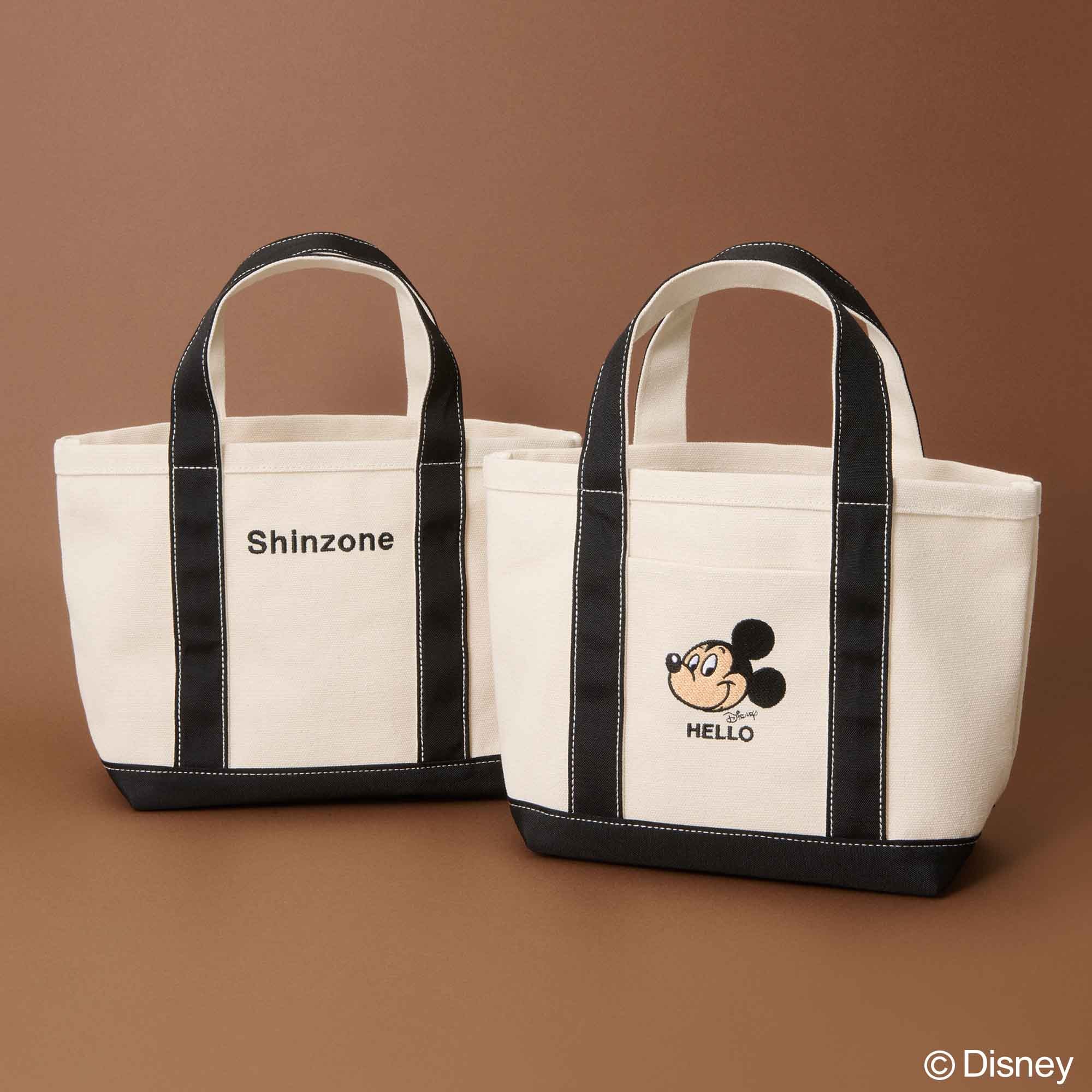 ディズニー　ミッキーマウス　バッグ　 PTD22-C6-51DE Black Faux Leather Tote Bag Adorned With Disneys Mickey