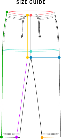 ロングパンツ サイズガイド