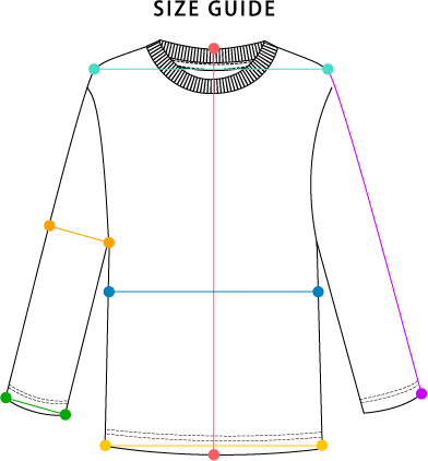 長袖シャツ サイズガイド