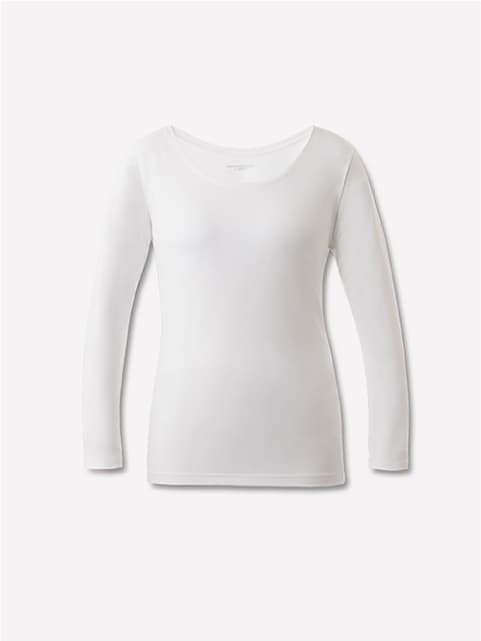 Recoverypro Lab. 疲労回復インナー WOMEN 長袖Uネック ホワイト