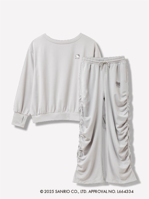 Recoverypro Lab. 疲労回復ウェア HELLO KITTY × BRILMY 上下セット（長袖プルオーバー・ロングパンツ） クラウディグレー