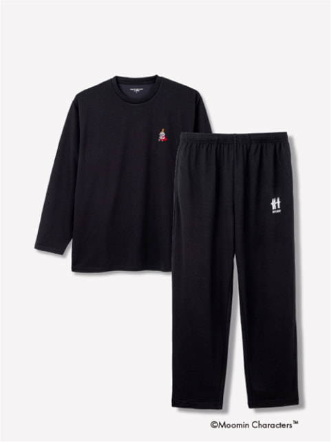 Recoverypro Lab. 疲労回復ウェア MOOMIN 上下セット（長袖シャツ・ロングパンツ） ブラック