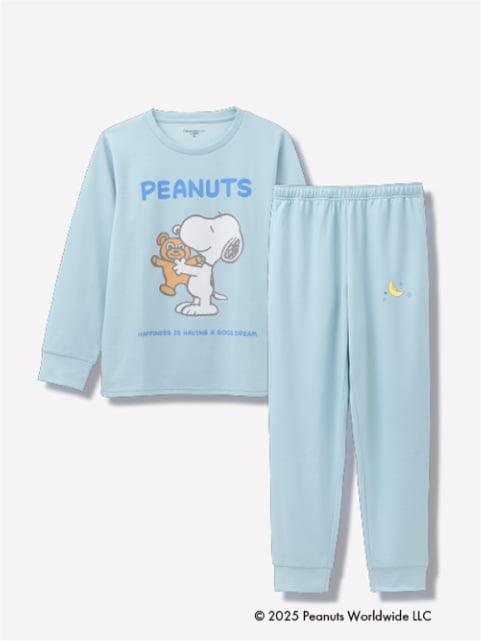 Recoverypro Lab. 疲労回復ウェア スヌーピー 上下セット（長袖シャツ・ロングパンツ） サックスブルー