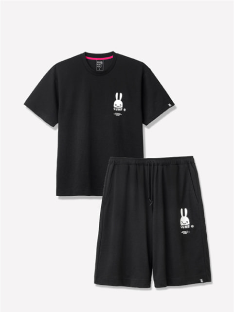 Recoverypro Lab. 疲労回復ウェア CUNE 上下セット（半袖シャツ・ショートパンツ）ブラック