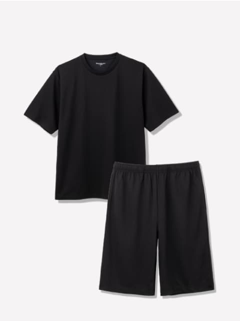 Recoverypro Lab. 疲労回復ウェア ベーシック 上下セット（半袖シャツ・ショートパンツ）ブラック